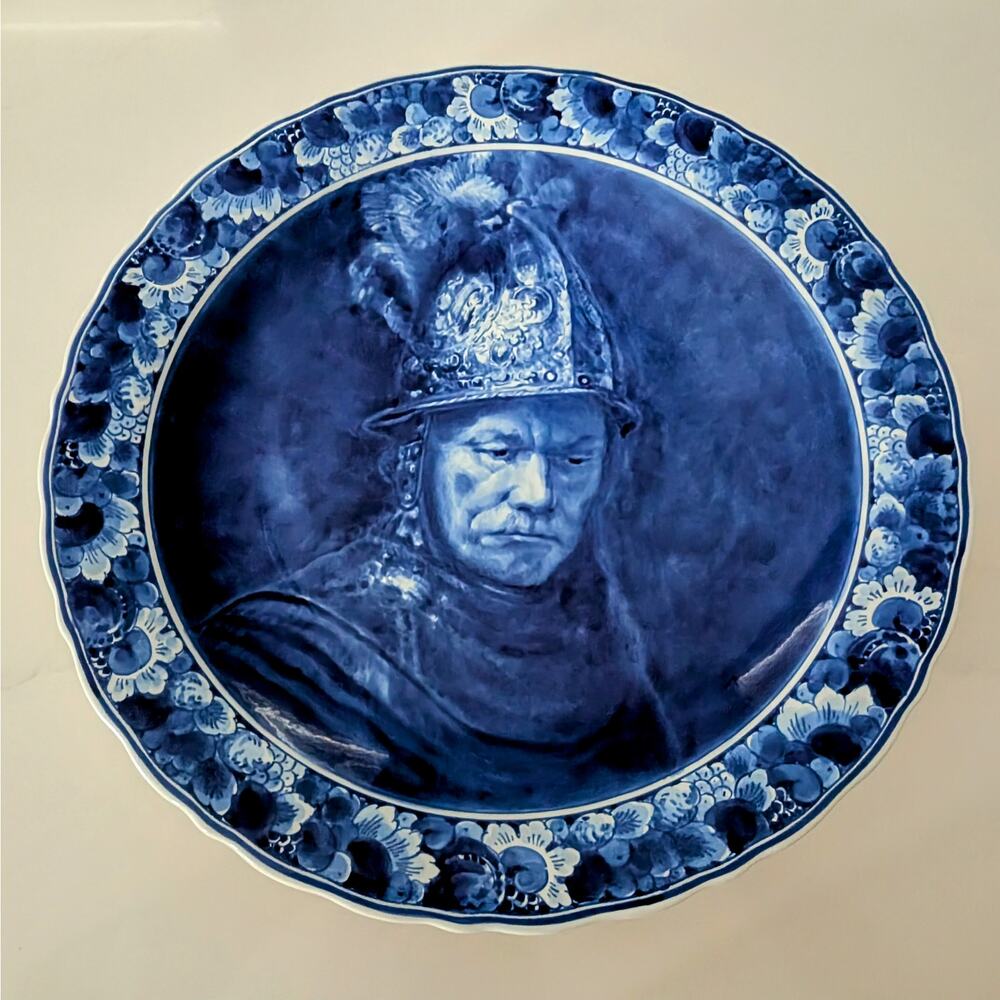 Vintage Royal Delft 1972 De Koninklijke Porceleyne Fles Large Charger Blue White